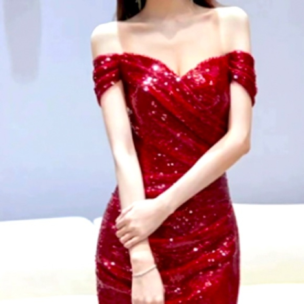 Sequin mermaid long dress size 2